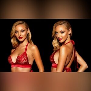 NWT Honey Birdette Red Polly Bralette LARGE